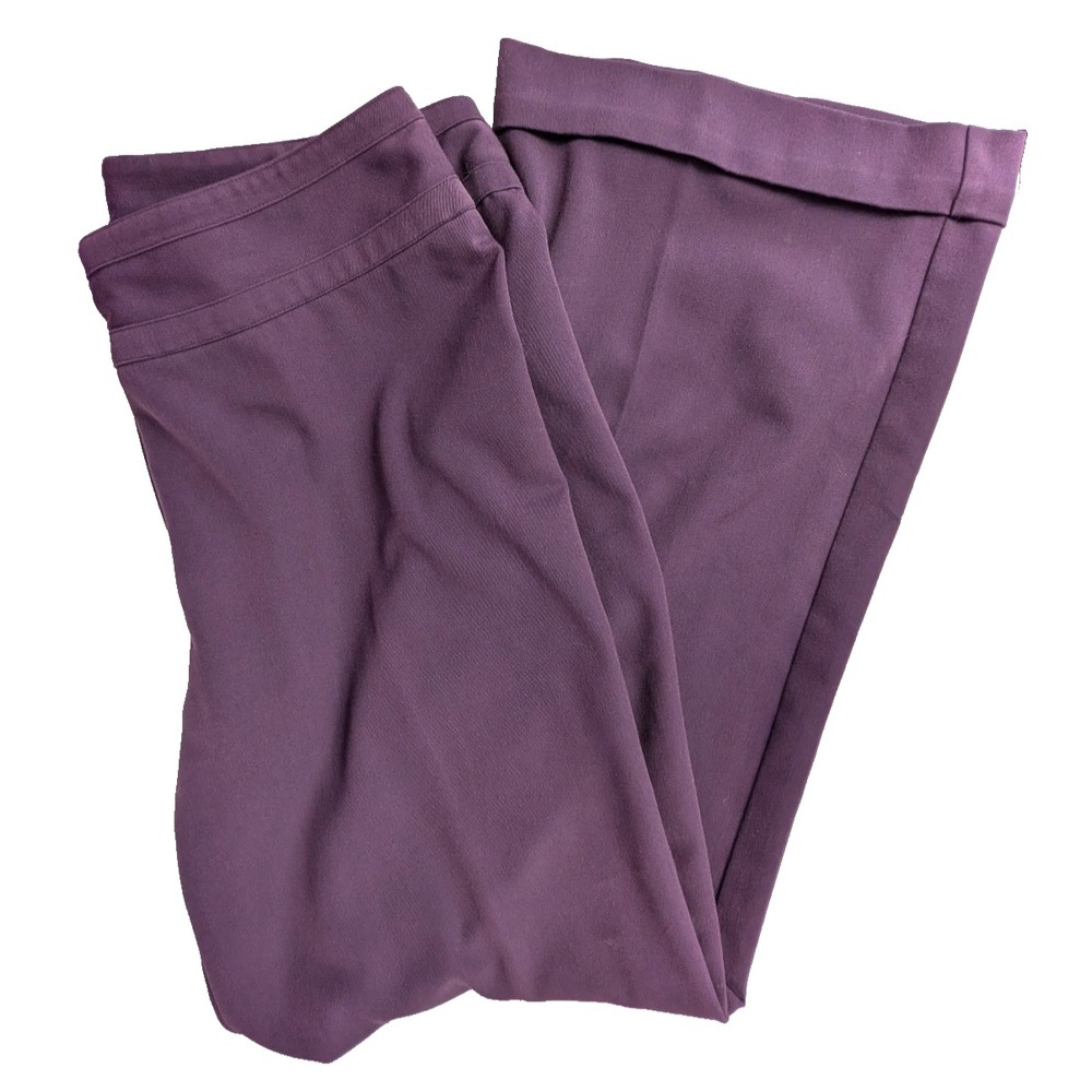 Sag Harbor Pants 14 Purple Dress Trouser W/ Double Stitch Structured Waist Band